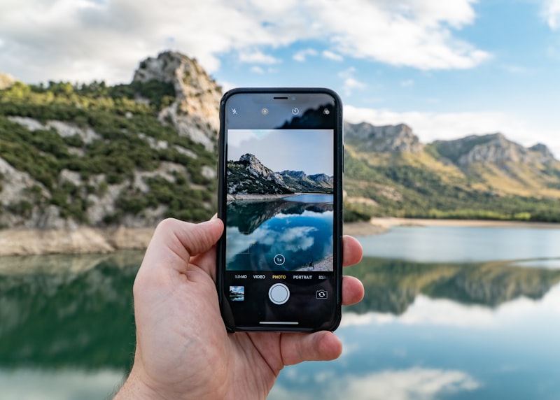 iPhone being held up and used to record a video
